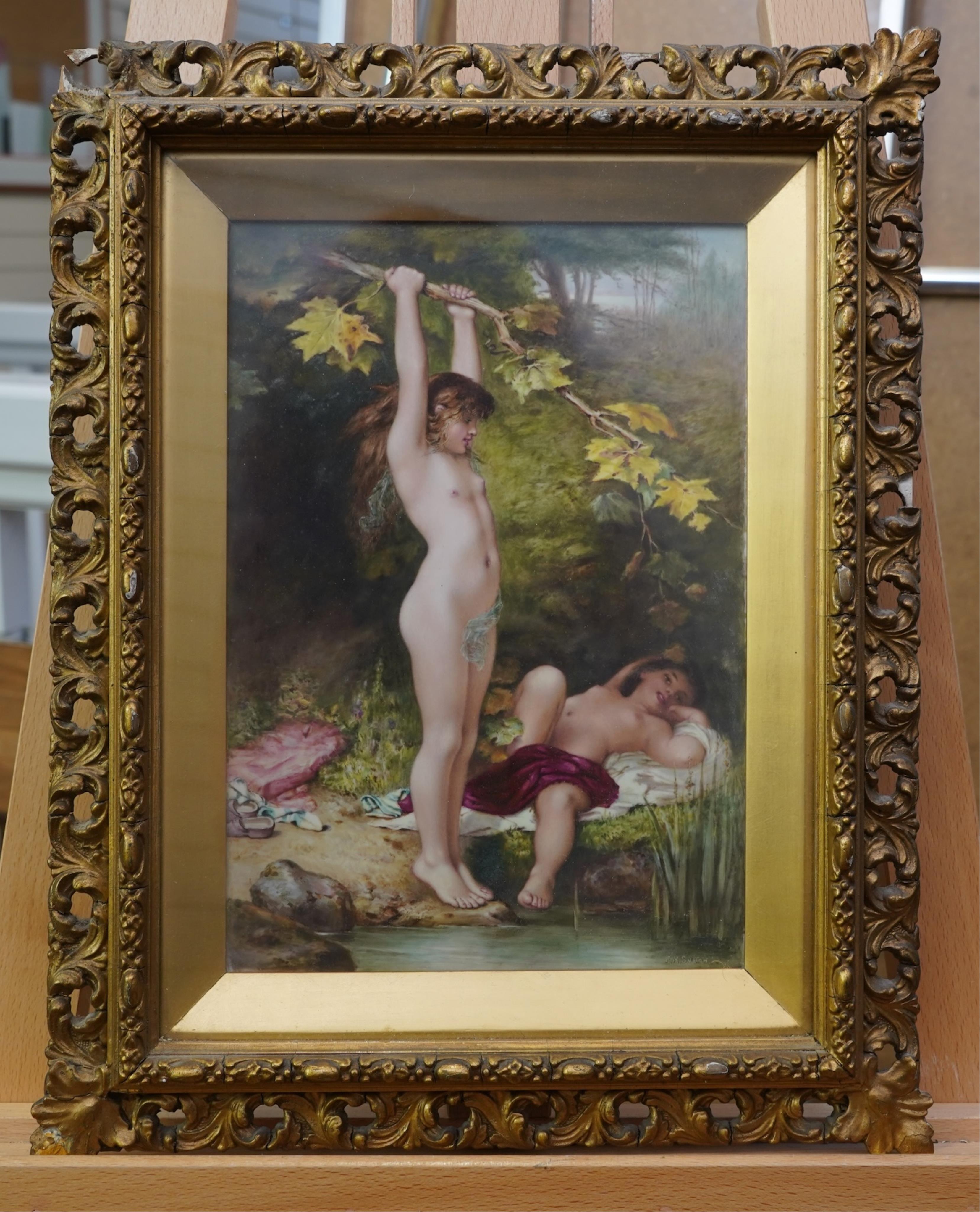 A late 19th century English porcelain plaque